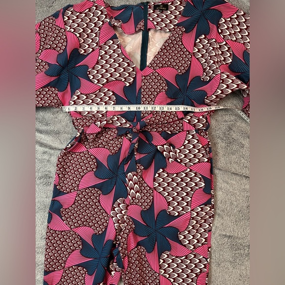 D’Iyanu Pink/Burgundy/Blue African Print Midi Jumpsuit - Picture 3 of 8